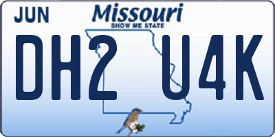 MO license plate DH2U4K