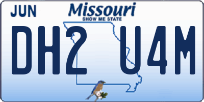 MO license plate DH2U4M