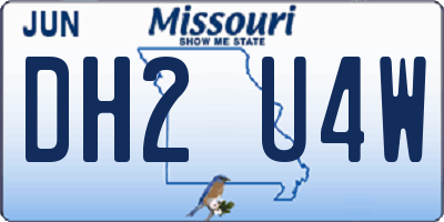 MO license plate DH2U4W