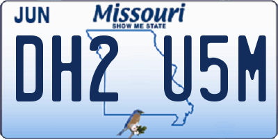 MO license plate DH2U5M