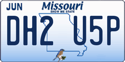 MO license plate DH2U5P