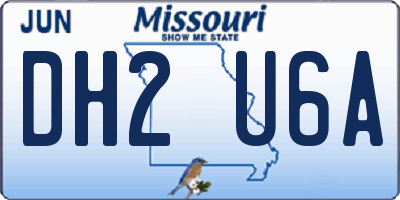 MO license plate DH2U6A