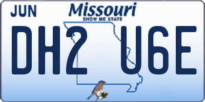 MO license plate DH2U6E