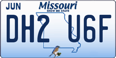 MO license plate DH2U6F