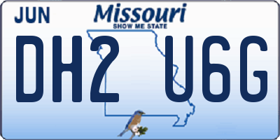 MO license plate DH2U6G