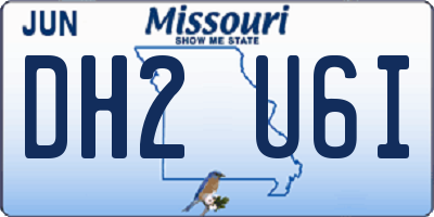 MO license plate DH2U6I