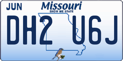 MO license plate DH2U6J