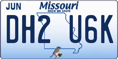 MO license plate DH2U6K