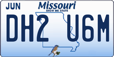 MO license plate DH2U6M