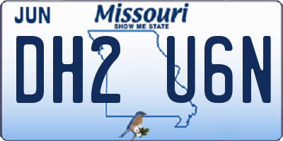 MO license plate DH2U6N