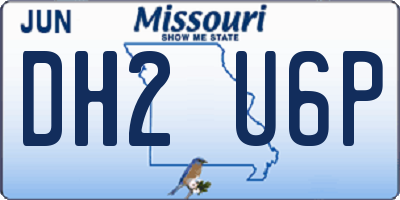 MO license plate DH2U6P