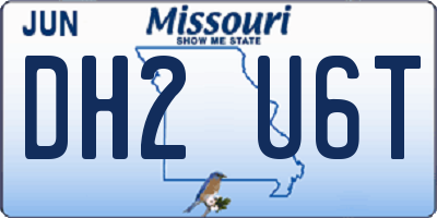 MO license plate DH2U6T
