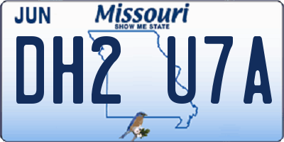 MO license plate DH2U7A