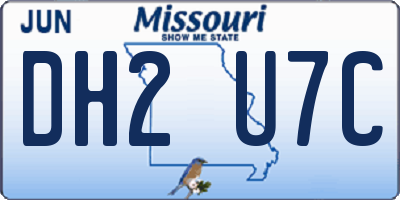 MO license plate DH2U7C