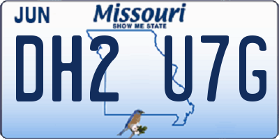 MO license plate DH2U7G