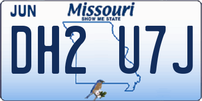 MO license plate DH2U7J