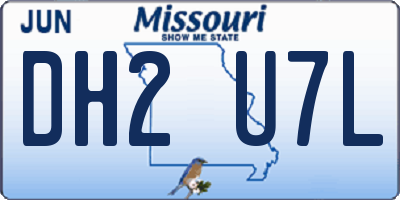 MO license plate DH2U7L