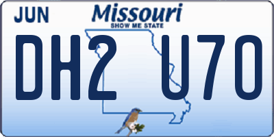 MO license plate DH2U7O