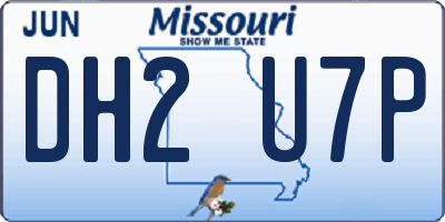 MO license plate DH2U7P