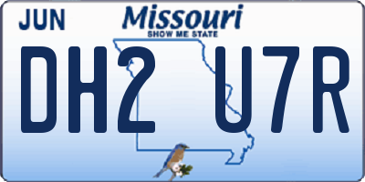MO license plate DH2U7R