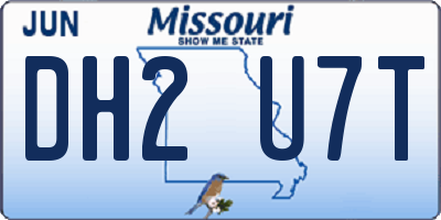 MO license plate DH2U7T