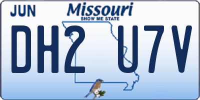MO license plate DH2U7V