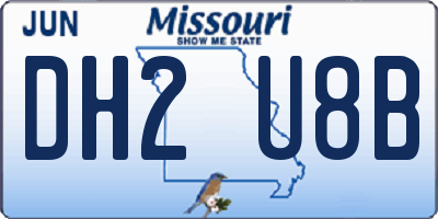MO license plate DH2U8B