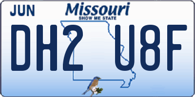 MO license plate DH2U8F
