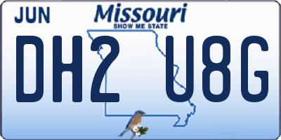 MO license plate DH2U8G