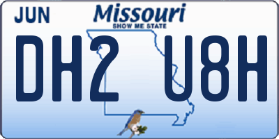 MO license plate DH2U8H