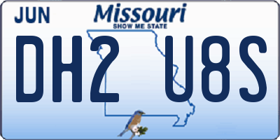MO license plate DH2U8S