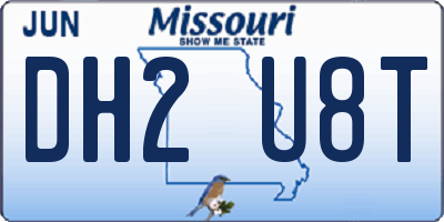 MO license plate DH2U8T