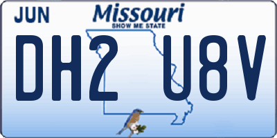 MO license plate DH2U8V