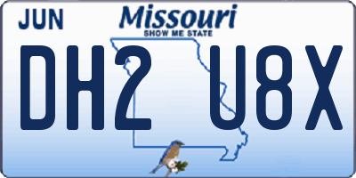 MO license plate DH2U8X