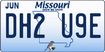 MO license plate DH2U9E