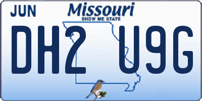 MO license plate DH2U9G