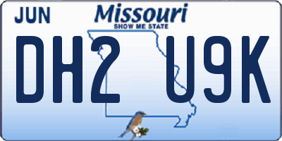 MO license plate DH2U9K