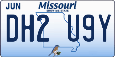 MO license plate DH2U9Y