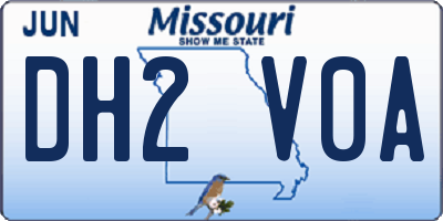 MO license plate DH2V0A