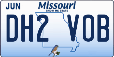 MO license plate DH2V0B