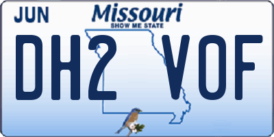 MO license plate DH2V0F