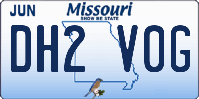 MO license plate DH2V0G