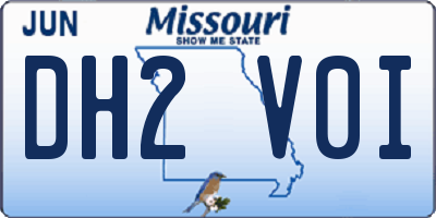 MO license plate DH2V0I