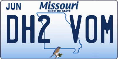 MO license plate DH2V0M