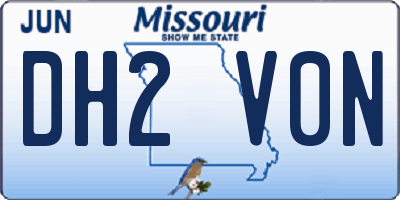 MO license plate DH2V0N
