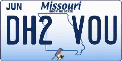 MO license plate DH2V0U