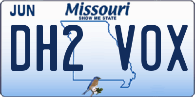 MO license plate DH2V0X