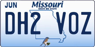 MO license plate DH2V0Z