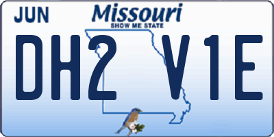 MO license plate DH2V1E