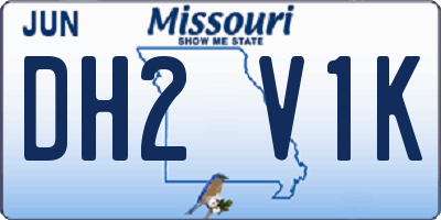 MO license plate DH2V1K